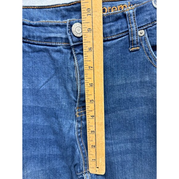 Gap Premium Straight Crop Jeans Capri Cuffed Distressed Size 14/32 Med Wash Crop - Picture 8 of 10